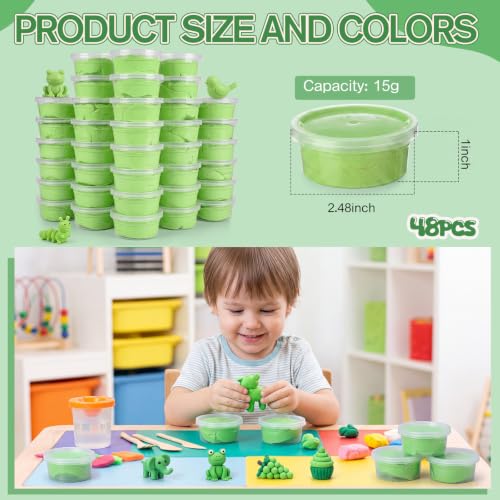 VioraWhite 48 Pcs Air Dry Clay Bulk 1.6lb Modeling Clay Kit,Light Green - color: Light Green