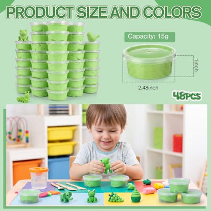 VioraWhite 48 Pcs Air Dry Clay Bulk 1.6lb Modeling Clay Kit,Light Green - color: Light Green