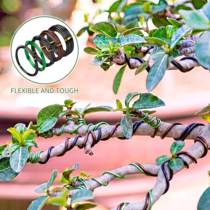 Mudder 5 Roll Bonsai Training Wire Aluminum 1/1.5/2/4/6mm Classic - color: Classic, size: 1/1.5/2/4/6mm