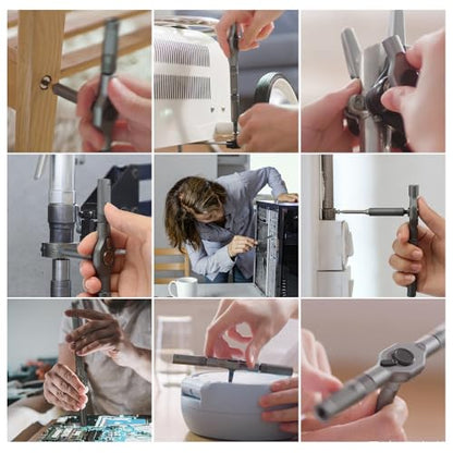 Asnish 42 in 1 Magnetic Ratchet Screwdriver Set with Precision Bits - color: Black-dark Gray, size: 42 In 1