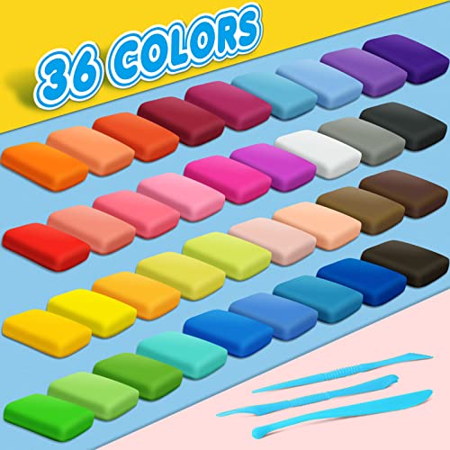 Air Dry Clay, 36 Colors Modeling Magic Clay for Kids - color: 36 Colors