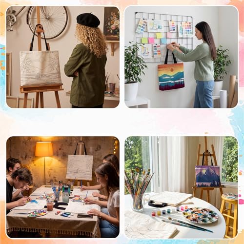 Locmeo 10 Set Paint and Sip Canvas Bags Pre Drawn Kit,Scenery - style: Scenery