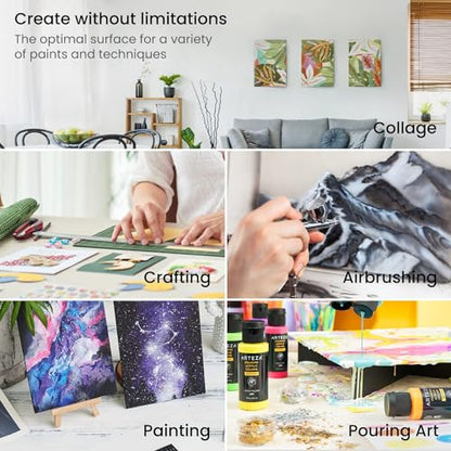 ARTEZA Canvas Panels, 16 x 20 in, Pack of 14, Cotton Surface, Pre-Primed - size: 16"x20"