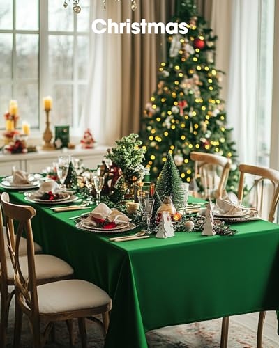 Pureegg Plastic Table Cloth Disposable 6 Pack, 54 x 108 Inch, Green - color: Green, size: 54" X 108" Rectangle