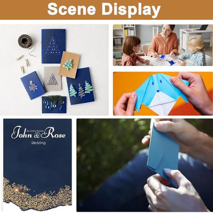 Silunkia 40 Sheets Navy Blue Cardstock 8.5 x 11 Crafts Paper 75lb - color: Navy Blue