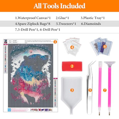 Diamond Art Kits for Adults, Bear DIY 5D Diamond Painting for Beginners - color: BLKJDP13