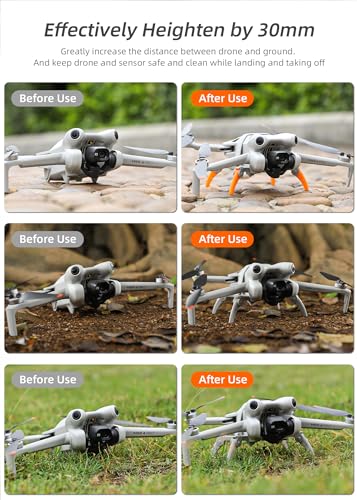 BTG Spider Landing Gear for DJI Mini 4 Pro Drone Accessories Parts Landing Legs Extensions (Grey+Orange)