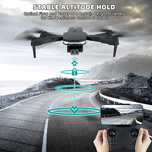 Drones with Camera 1080P, 3 Sides Obstacle Avoidance, RC Quadcopter Mini Foldable Drone Headless Mode, 3-speed Adjustment, One Key Start Return for Kids or Beginners for 42Mins Flight