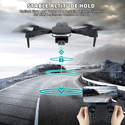 Drones with Camera 1080P, 3 Sides Obstacle Avoidance, RC Quadcopter Mini Foldable Drone Headless Mode, 3-speed Adjustment, One Key Start Return for Kids or Beginners for 42Mins Flight