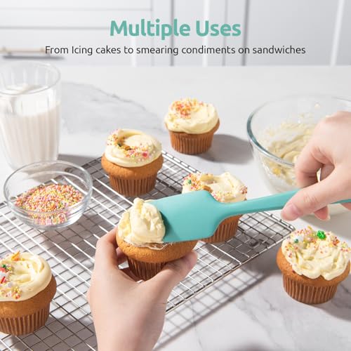 U-Taste 600ºF Heat Resistant Silicone Spatulas for Cooking, 4Pcs/Aqua Sky - color: AquaSky