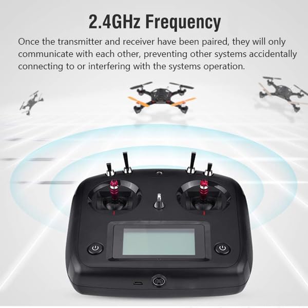 GoolRC Flysky FS-i6s 2.4G 10CH AFHDS 2A RC Transmitter with FS-iA6B Receiver for RC Drone Airplane Multicopter Helicopter (Black) - color: Black