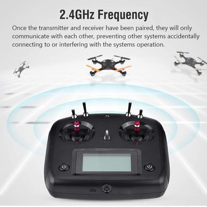 GoolRC Flysky FS-i6s 2.4G 10CH AFHDS 2A RC Transmitter with FS-iA6B Receiver for RC Drone Airplane Multicopter Helicopter (Black) - color: Black