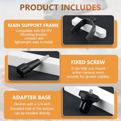 Extension Bracket Mount for DJI FPV Bracket Adapter Flight Lamp for Gopro Pocket 2 Light Clamp Holder Parts Drone Accessories