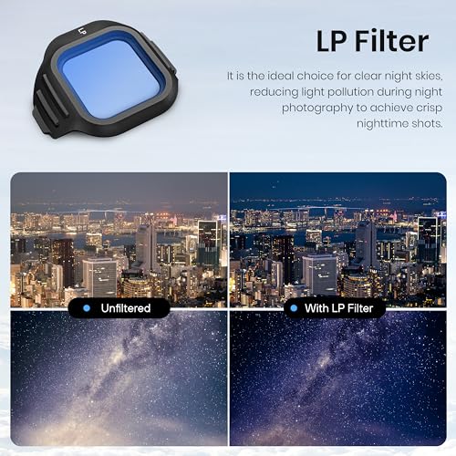 STARTRC Filter Set for DJI Mini 5 Pro Accessories, 4 Pack Light Pollution Reduction Filter/ND16/64/CPL Mini 5 Pro Drone Lens Filters, Multi Coated HD Optical Glass - style: 4 pack LPR/ND16/64/CPL