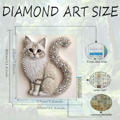 5D Cat Special Shape Diamond Art Kits for Adults,DIY Diamond Painting Kits - color: YP031