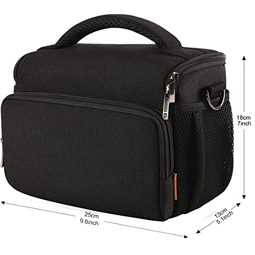 DOMISO Camera Bag Case Waterproof Anti-Shock Shoulder Bag, Black - color: Black