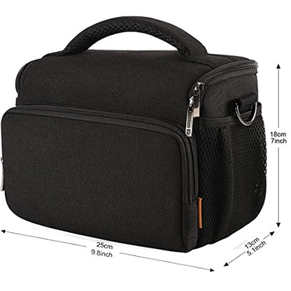 DOMISO Camera Bag Case Waterproof Anti-Shock Shoulder Bag, Black - color: Black
