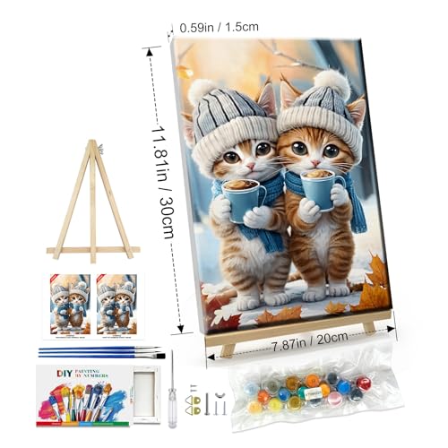 ATDMS Paint by Numbers Kits for Adults, Cats Paint by Number with Frame - color: Cute Cats 229