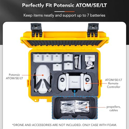 Lykus Titan AM100 Waterproof Hard Case for Potensic Atom 2/3-Axis/SE/LT - color: Yellow
