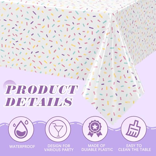 Mindsoft 3 Pcs White Stripe Polka Dot Plastic Tablecloth Party - color: White, style: Stripe Polka Dot