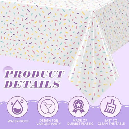 Mindsoft 3 Pcs White Stripe Polka Dot Plastic Tablecloth Party - color: White, style: Stripe Polka Dot
