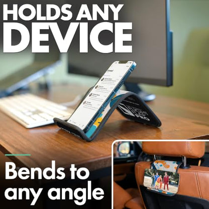 Flight Flap Airplane Phone Holder - Foldable Phone Stand for Plane Travel - color: Boho Blue, size: Large