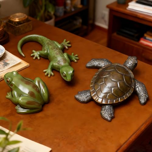 3Pcs 3D Reptile Silicone Molds - DIY Lizard Frog Turtle Resin Casting Mold - color: Frog Lizard Turtle Mold Set