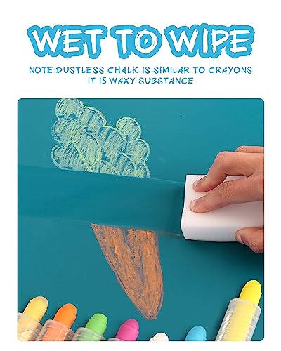 NewFamily Chalk 6pcs Dustless Washable Chalks with Holder for Kids, Safe for Sidewalk, Blackboard, Art Play - style: Basic 6Colors