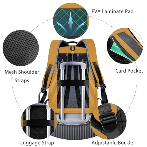 hk Backpack for Men Business Slim Laptop Bag - color: Yellow, size: 17.3 Inch
