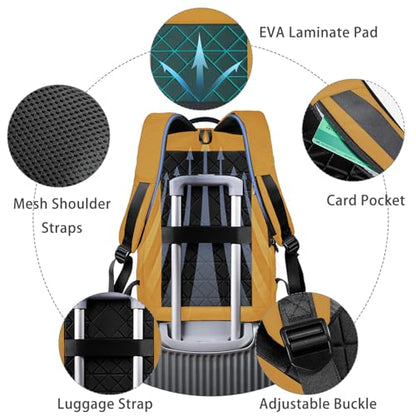 hk Backpack for Men Business Slim Laptop Bag - color: Yellow, size: 17.3 Inch