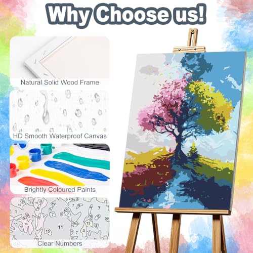 Tree of Life Framed Paint by Numbers Kit for Adults Beginner 8x12 inch - color: Frame-OP-US11