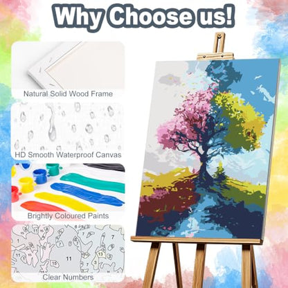 Tree of Life Framed Paint by Numbers Kit for Adults Beginner 8x12 inch - color: Frame-OP-US11