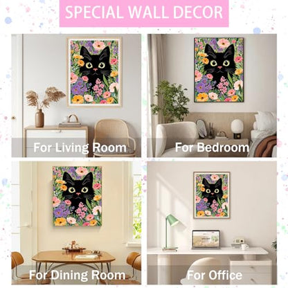 Gamteldot Black Cat Diamond Art Kits for Adults Beginners,Diamond Painting - color: Black Cat