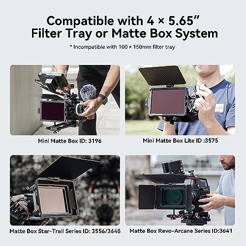 SmallRig 4 x 5.65 ND 1.8 (6 Stop) Filter, Square Neutral Density Filter, 4mm Thick Multi-Layer Coated B270 Optical Glass, 1.56% Light Transmittance for Matte Box Outdoor Filming – 4227