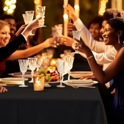 10 Pack Premium Disposable Plastic Tablecloth 54" X 108" Rectangle Table Cover for Birthdays Weddings Christmas Anniversary Buffet Table (Black) - color: Black, size: 54" X 108" Rectangle