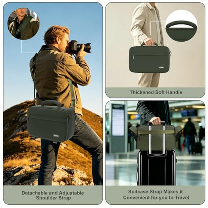 Camera Bag for Canon/Sony/Nikon DSLR SLR Camera and Multiple Lens Black - color: Black