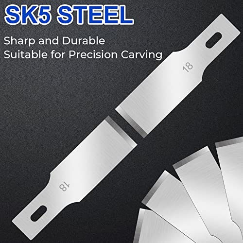 DIYSELF 150 PCS #18 Exacto Knife Blades, SK5 Hobby Knife Replacement Blade - size: #18