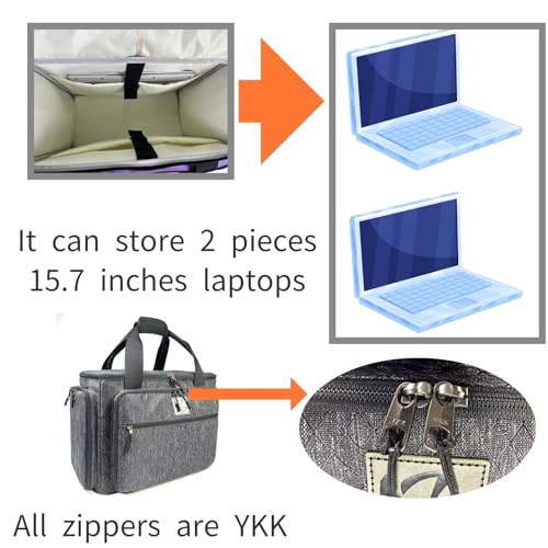 Rolling Teacher Bag with Five 360-Degree Rotating Wheels,Fits for 15.6" Laptop - color: Black