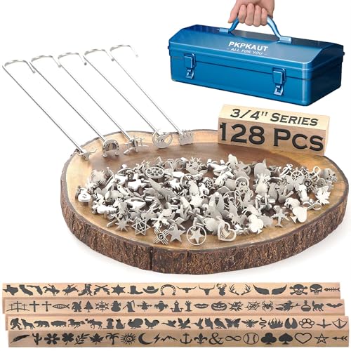 128Pcs 3/4" Custom Branding Iron for Wood, Leather Branding Stamp - size: 128PCS 3/4" Assorted Characters Full Set