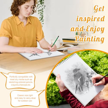 2 Pack Sketch Books for Kids 9 × 12In, 100gsm Drawing Pad with 36 Pencils - color: Classic