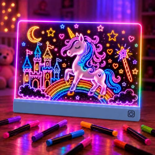 16-Inch LED Drawing Board Rechargeable; Fun Birthday Gift - color: Blue