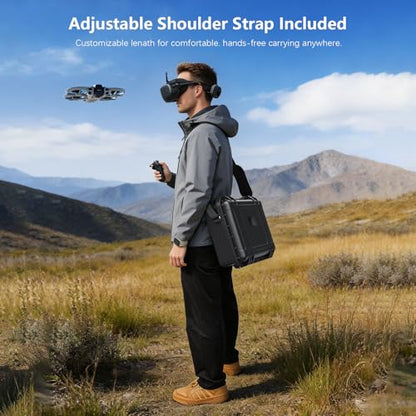 FPVtosky Hard Case for DJI Avata 360, Goggles N3, RC Motion 3, RC 2/FPV Remote Controller 3, Charging Manager, Support Up to 4 Batteries [CASE ONLY]