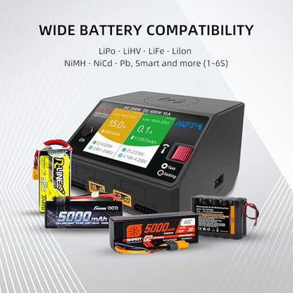 HOTA D6 Pro RC LiPo Battery Charger Dual Channel AC 200W for FPV Drone Car