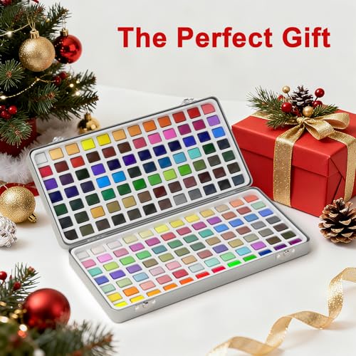 Smallbudi All in One Watercolor Paint Set 168 Colors with Portable Box