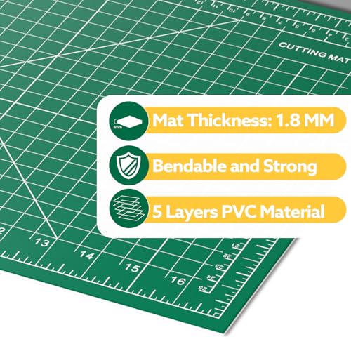 2 Packs Self Healing Cutting Mat Bulk 12"x18" Rotary Cutting Sewing Mats A3
