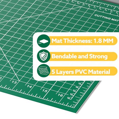2 Packs Self Healing Cutting Mat Bulk 12"x18" Rotary Cutting Sewing Mats A3