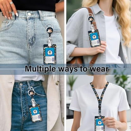 Book Lover Lanyards for ID Badge, ID Badge Holder with Retractable Reel - color: Reading