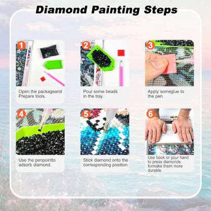 YULIDECO Seaside Diamond Art Kits for Adults, Sunset Diamond Painting - color: DP04389