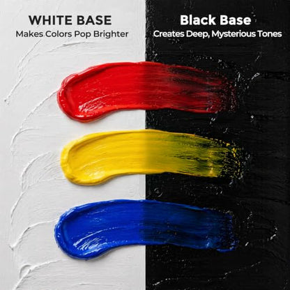 Smallbudi White and Black Acrylic Paint 69oz/2040ml Large Bottle with Pump - color: White & Black