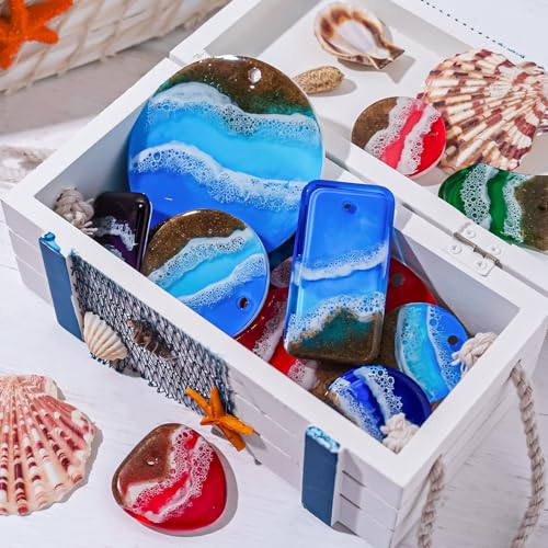YODOYO 31-Cavity Flat Resin Molds with Holes for Keychains & Pendants